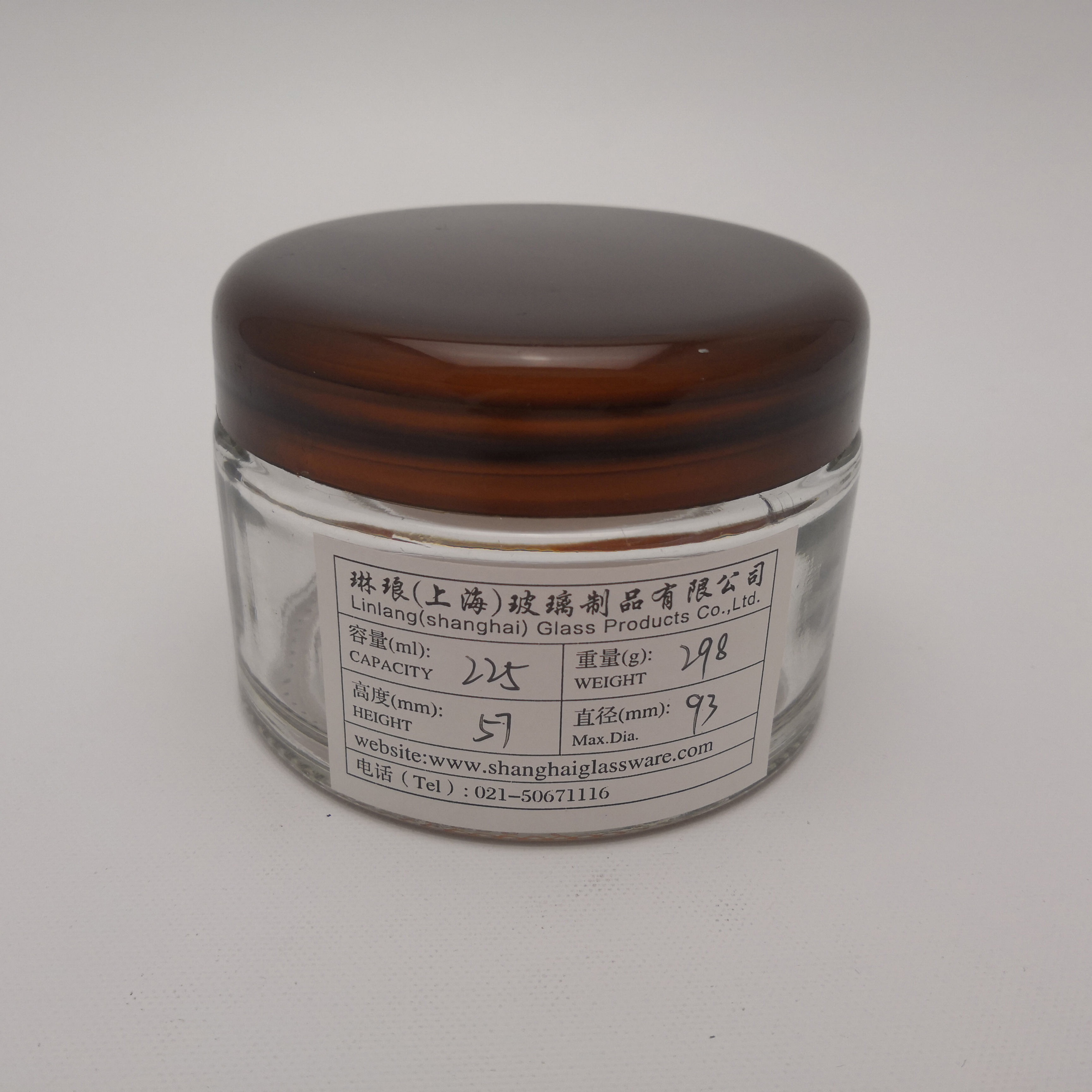 Factory wholesale 7 oz clear glass squat bulb jars with plastic lid