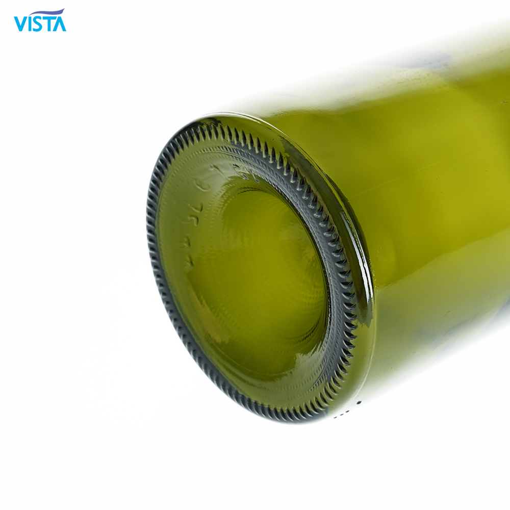 Factory wholesale 750ml olive green glass wine bottle can print brown dry red dark green red wine bottle