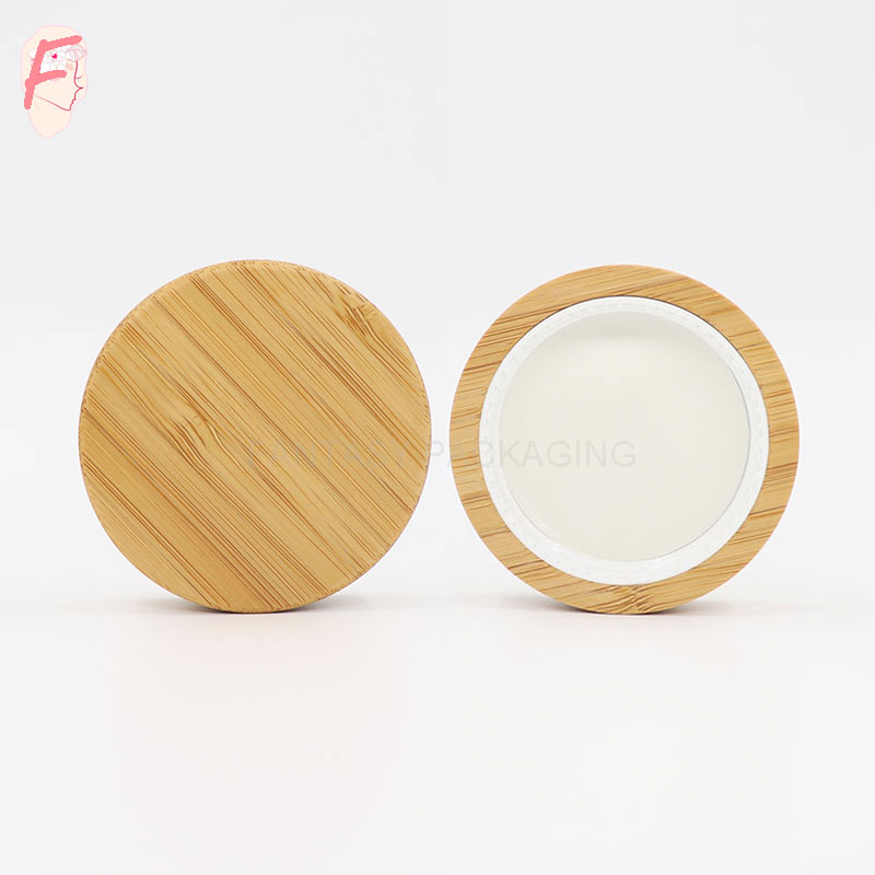 Factory wholesale Fantasy made 100ml frosted matt bamboo lid glass jar 100g cosmetic usage cream container glass bottle