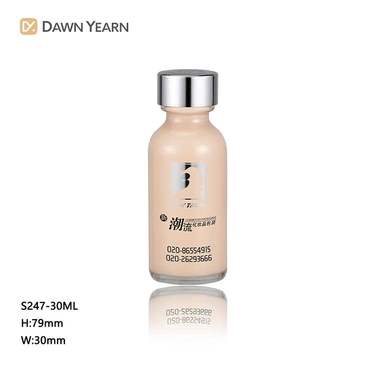 Factory wholesale OEM glass bottl screw cap foundation bottles 30ml packaging