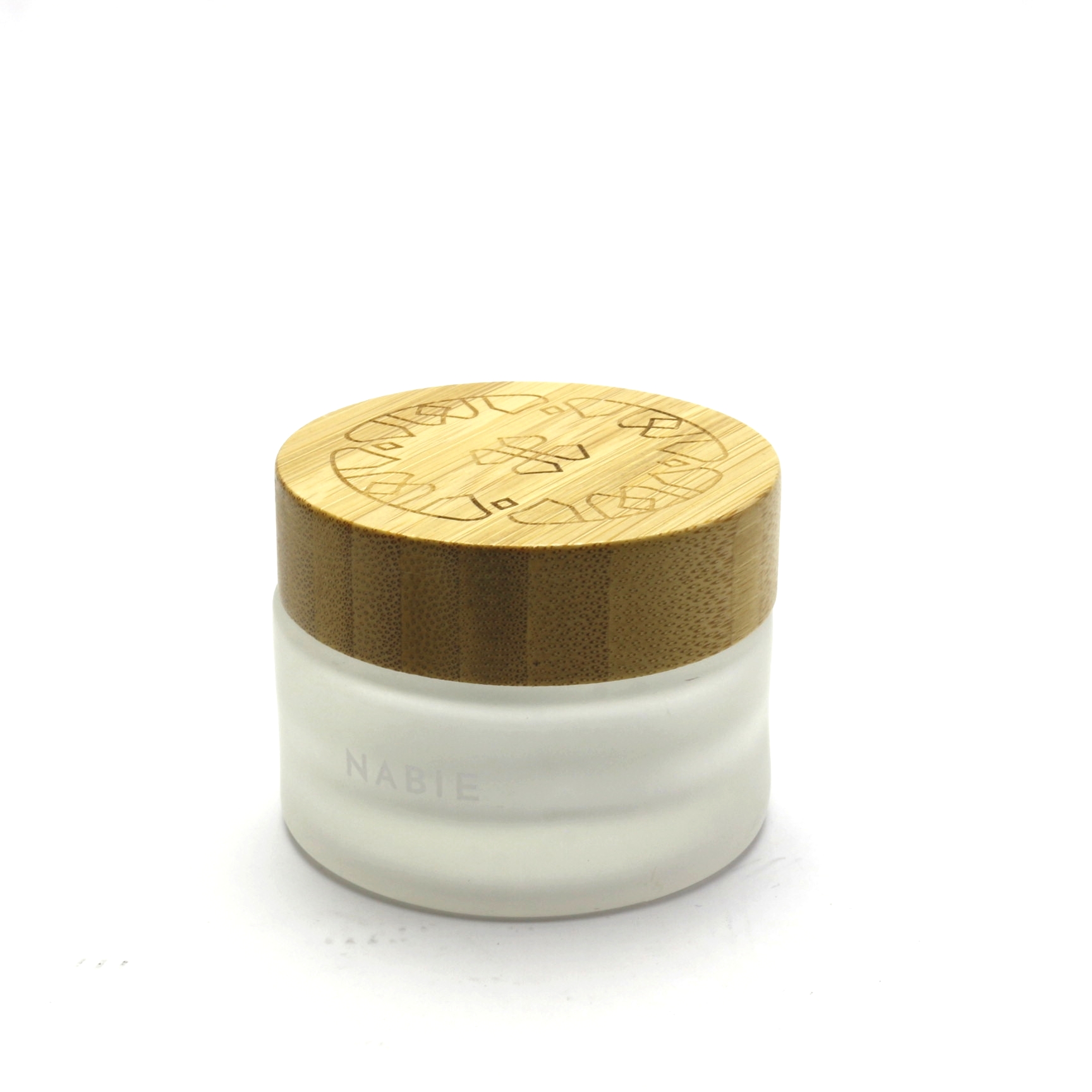 Factory wholesale cosmetic bamboo jar clear frosted glass cream jar with wooden lid BJ-188R