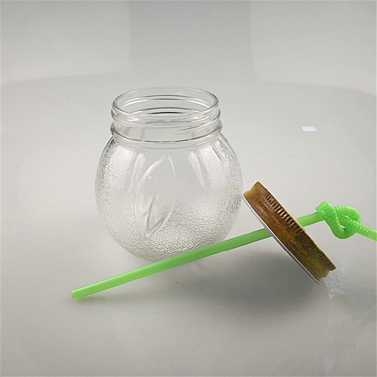 Factory wholesale customized size glass Jar embossment style 100ml 250 ml 500 ml