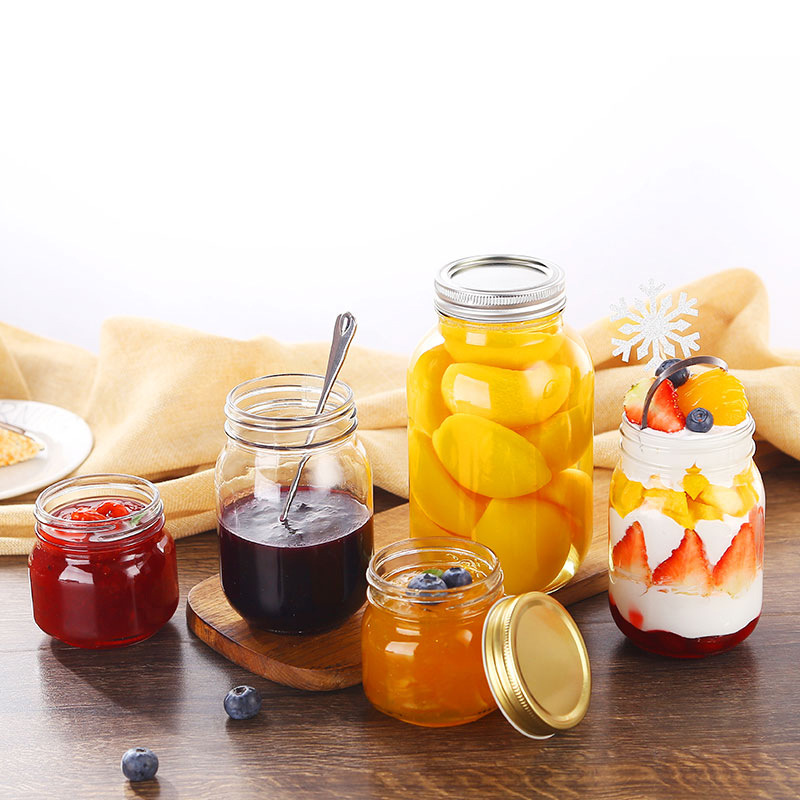 Factory wholesale food fruit can jam preserved pickle storage safe glass jar 170ml 300ml500ml1000ml