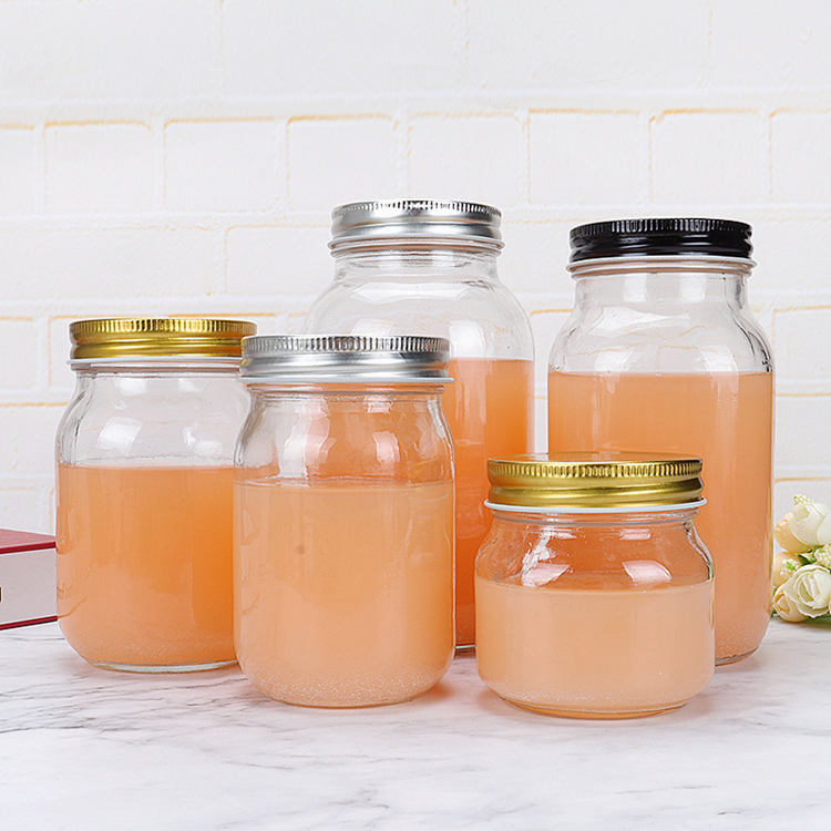 Factory wholesale food fruit can jam preserved pickle storage safe glass jar 170ml 300ml500ml1000ml