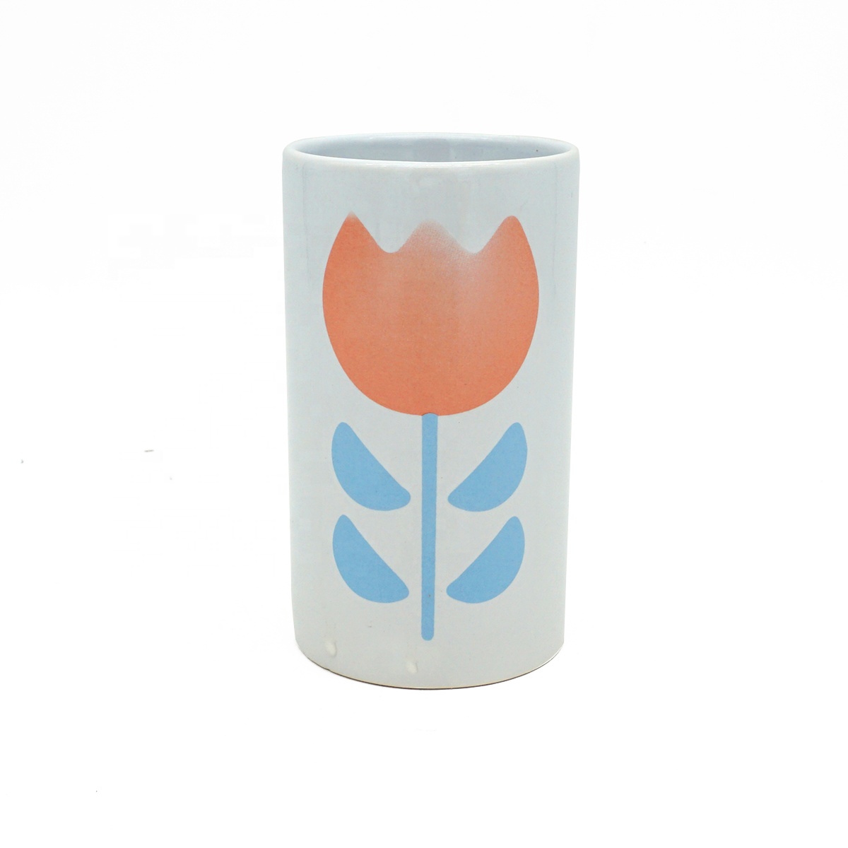 Factory wholesale home straight white creative ceramic coffee tea candy three-piece storage tank