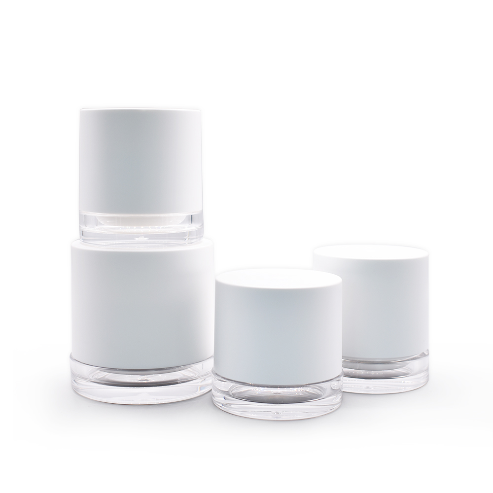 Factory wholesale invert acrylic jar 15g 30g 50g empty refillable white plastic cosmetic jar