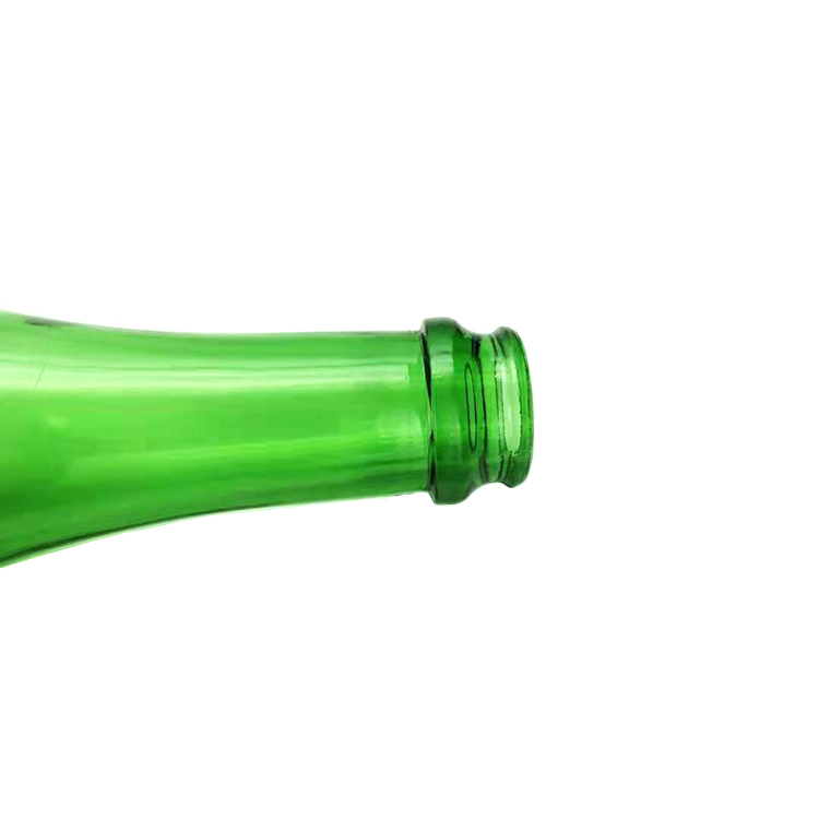 Factory wholesale jade green 750ml champagne bubbly wine glass bottle