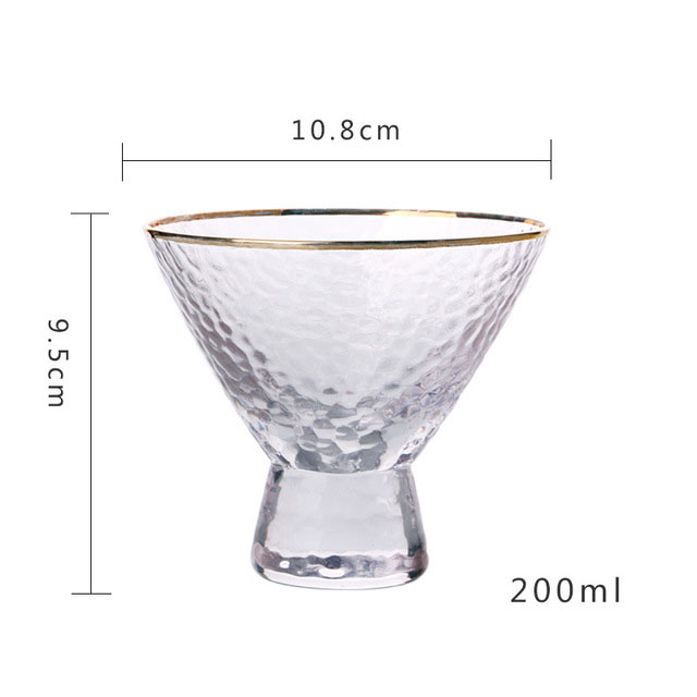 Factory wholesale price different style elegant glass cup with gold rim