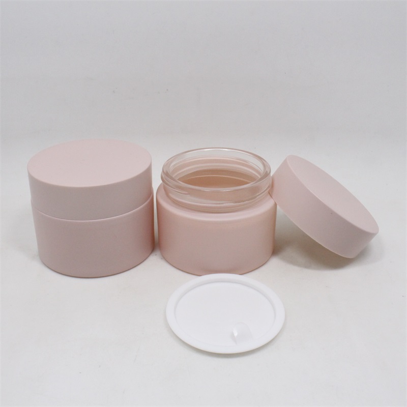 Factory wholesale round empty cream glass cosmetic jar 15g 20g 30g 50g emballage cosmetic with custom colors