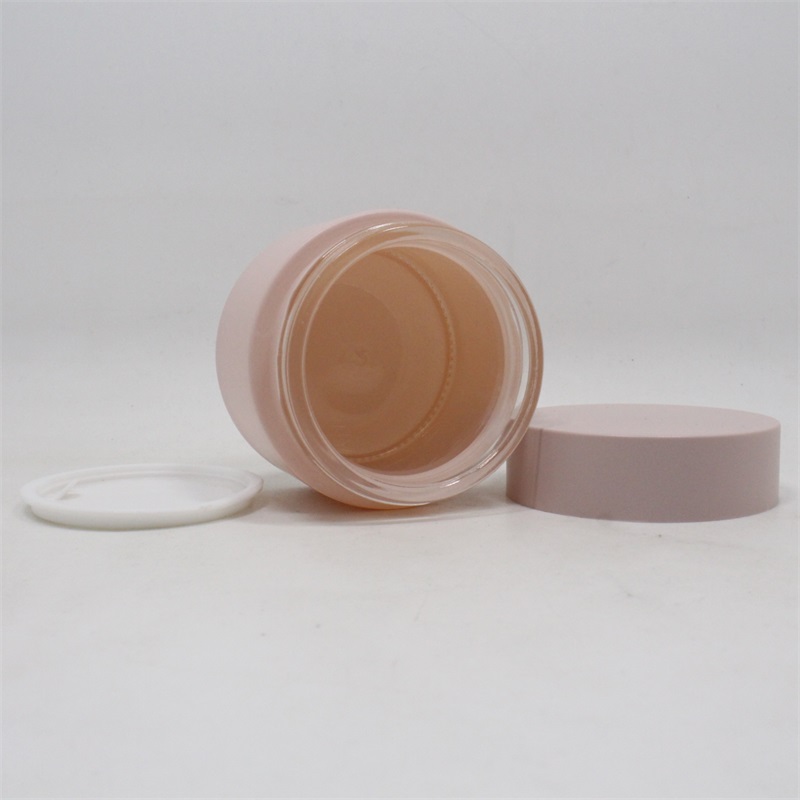 Factory wholesale round empty cream glass cosmetic jar 15g 20g 30g 50g emballage cosmetic with custom colors