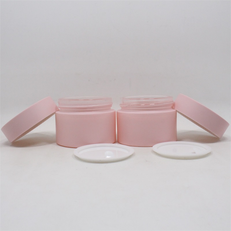 Factory wholesale round empty cream glass cosmetic jar 15g 20g 30g 50g emballage cosmetic with custom colors