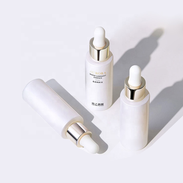 Factory wholesale stock 15ml clear white black slender essential oil dropper glass bottle hair oil bottles