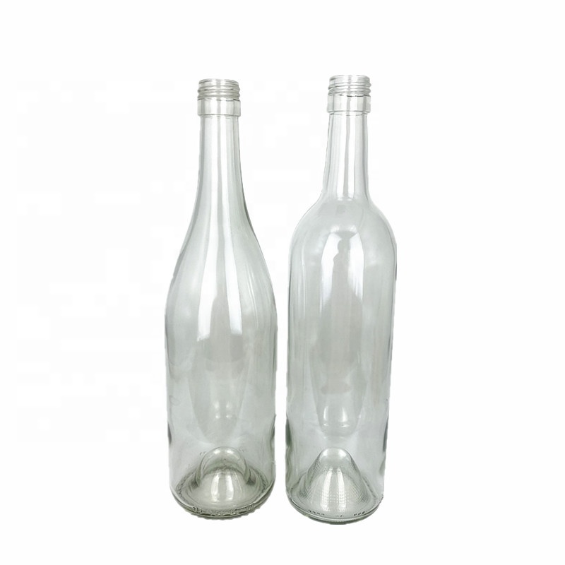 Factory wholesale transparent glass whisky liquor vodka gin bottle 750ml 75cl