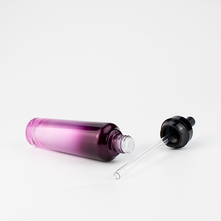 Fading blue/purple cosmetic packing bottle set lotion bottle/cream jar for luxury skin care