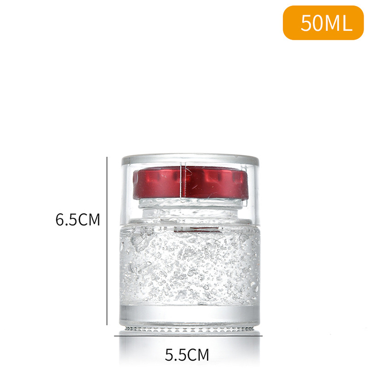 Family Size 50ml 80ml 100ml 120ml Round Birdnest Jar with Acrylic Lid 55mm Diameter Mini Glass Jar for Instant Food