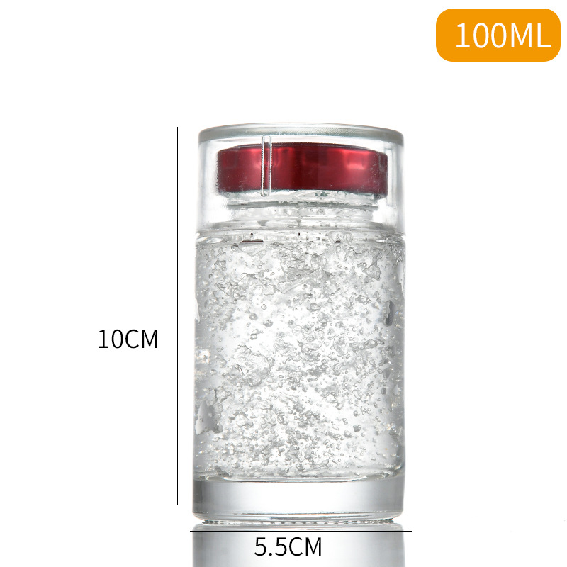 Family Size 50ml 80ml 100ml 120ml Round Birdnest Jar with Acrylic Lid 55mm Diameter Mini Glass Jar for Instant Food