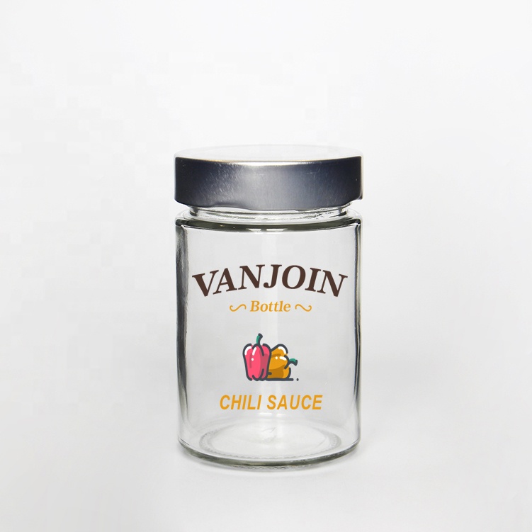 Family Size Straight Food Canning Jars For Jam Pizza Spaghetti Sauce Packaging Jar With Deep Lug Lid