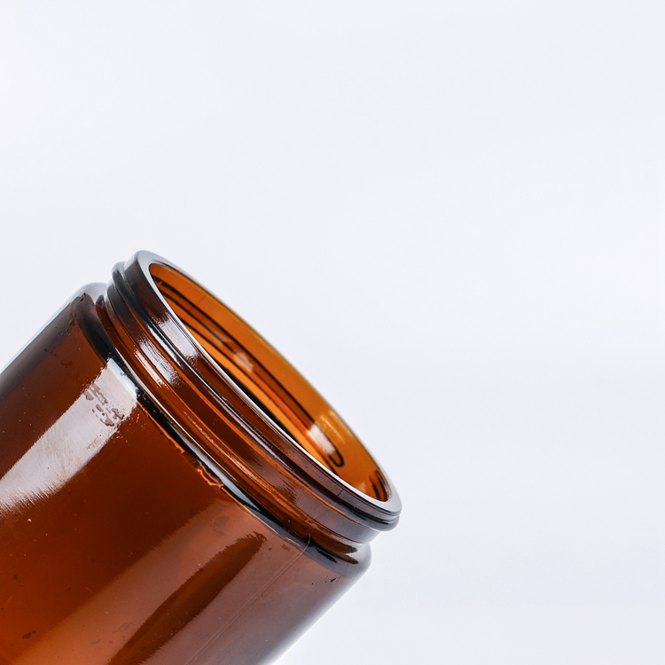 Family size 50ml 100ml 250ml Amber Glass Candle Jars With Black Plastic lids /Aluminum Lids