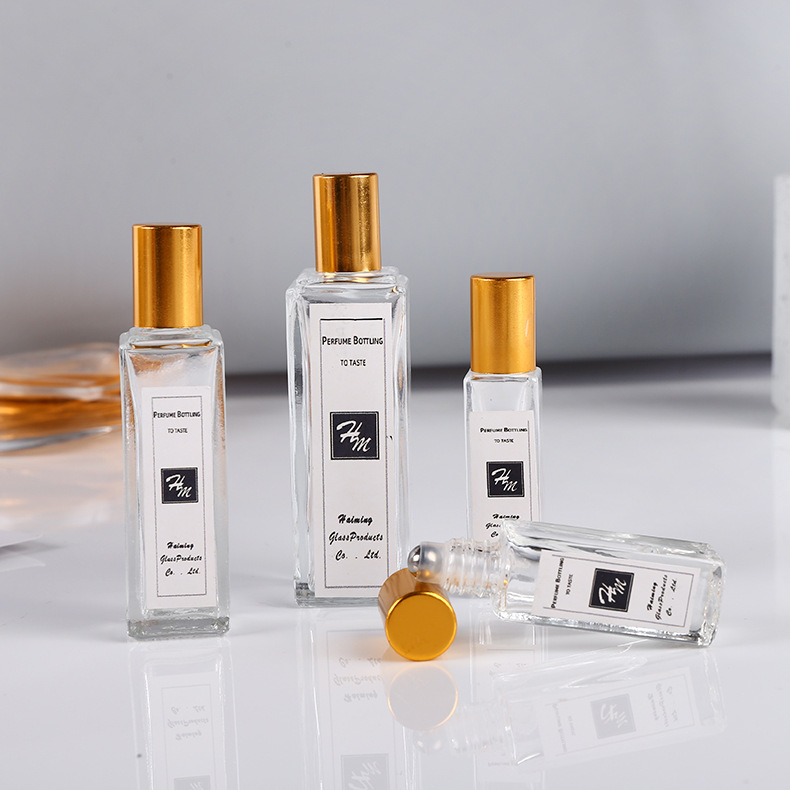 Famous brand rounded glass cosmetic bottle 50ml perfume glass bottle spray