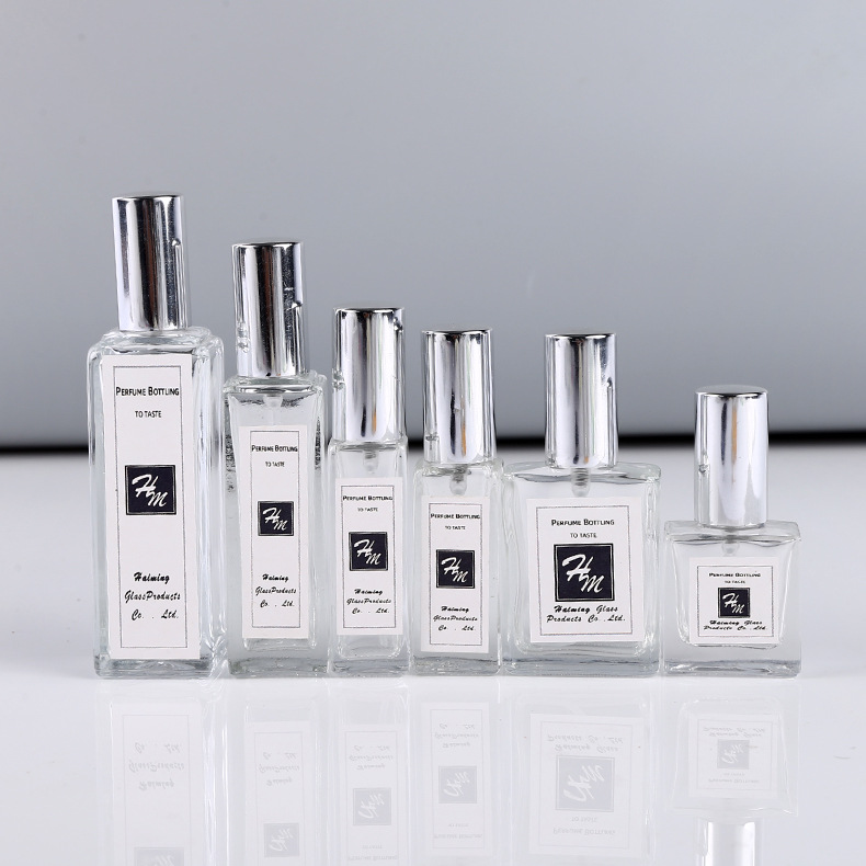 Famous brand rounded glass cosmetic bottle 50ml perfume glass bottle spray