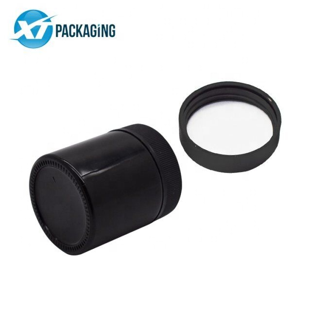 Fancy 1 oz 2 oz 3 oz 4 oz 5 oz 6 oz dome lid weed airtight container round wide mouth child proof hemp black thick glass jars