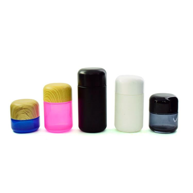 Fancy 1 oz 2 oz 3 oz 4 oz 5 oz and 6 oz arch jar glass airtight container child proof hemp black thick glass jars