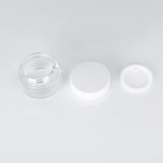 Fancy 15g 30g 50g green Blue Clear glass Cream Jar With Aluminum Cap