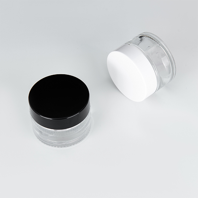 Fancy 15g 30g 50g green Blue Clear glass Cream Jar With Aluminum Cap