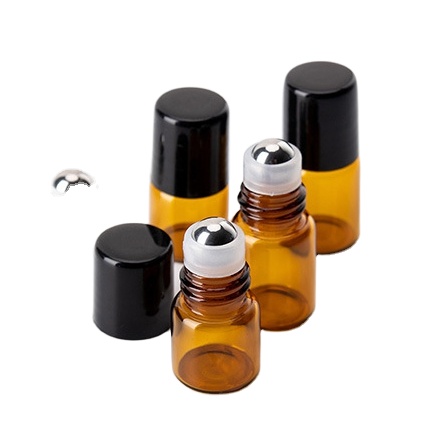 Fancy 1Ml 3Ml 5Ml 10Ml Tall Essential Oil Mental Custom Clear Amber Roll On Glass Bottle With Stainless Steel Roller Ball