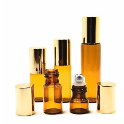 Fancy 1Ml 3Ml 5Ml 10Ml Tall Essential Oil Mental Custom Clear Amber Roll On Glass Bottle With Stainless Steel Roller Ball