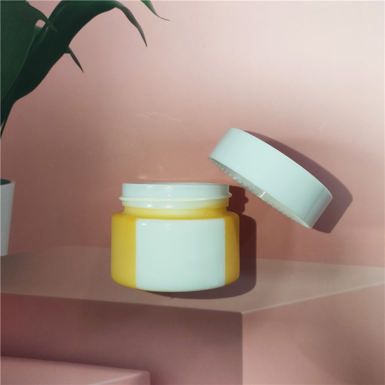 Fancy 20g 30g 50g Glass Cosmetic Packaging Opal White Ceramic Cream Jar acial mask container white porcelain jar