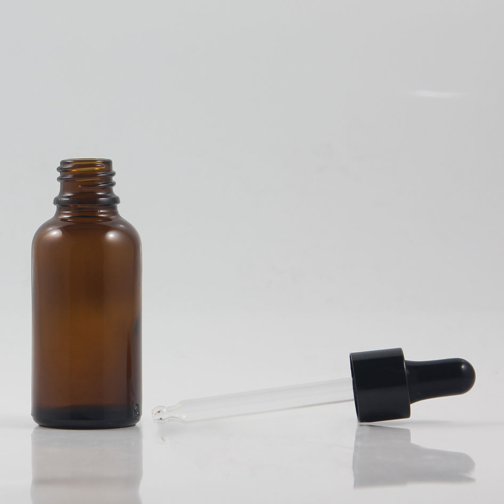 Fancy 30ml 60ml 120ml Amber Essential Oil Glass Bottle With Dropper