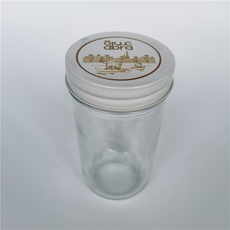 Fancy 350ml 12oz mouth glass mason jar with hole lid and straw for drinking