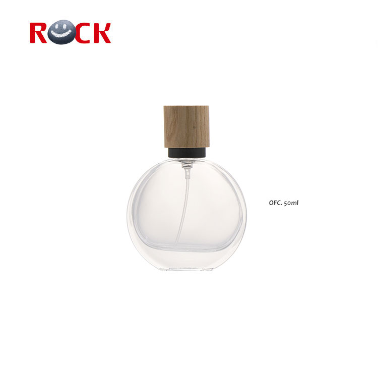 Fancy 50ml fragrance spray perfume oil  bottle with bamboo cap