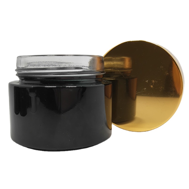 Fancy 5g 15g 30g 50g 60g 100g 200g frosted matte black green blue clear glass cream jar with aluminum cap