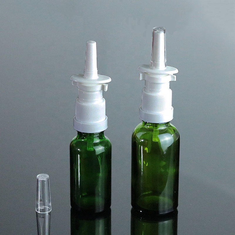 Fancy 5ml 10ml 15ml 20ml 30ml 50ml Green Glass Nasal Spray Bottle for Packaging (GRG25)