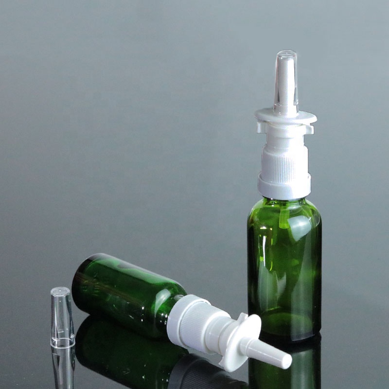 Fancy 5ml 10ml 15ml 20ml 30ml 50ml Green Glass Nasal Spray Bottle for Packaging (GRG25)
