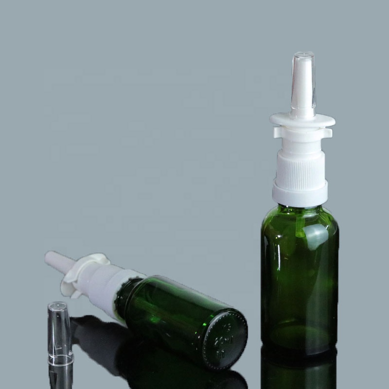 Fancy 5ml 10ml 15ml 20ml 30ml 50ml Green Glass Nasal Spray Bottle for Packaging (GRG25)