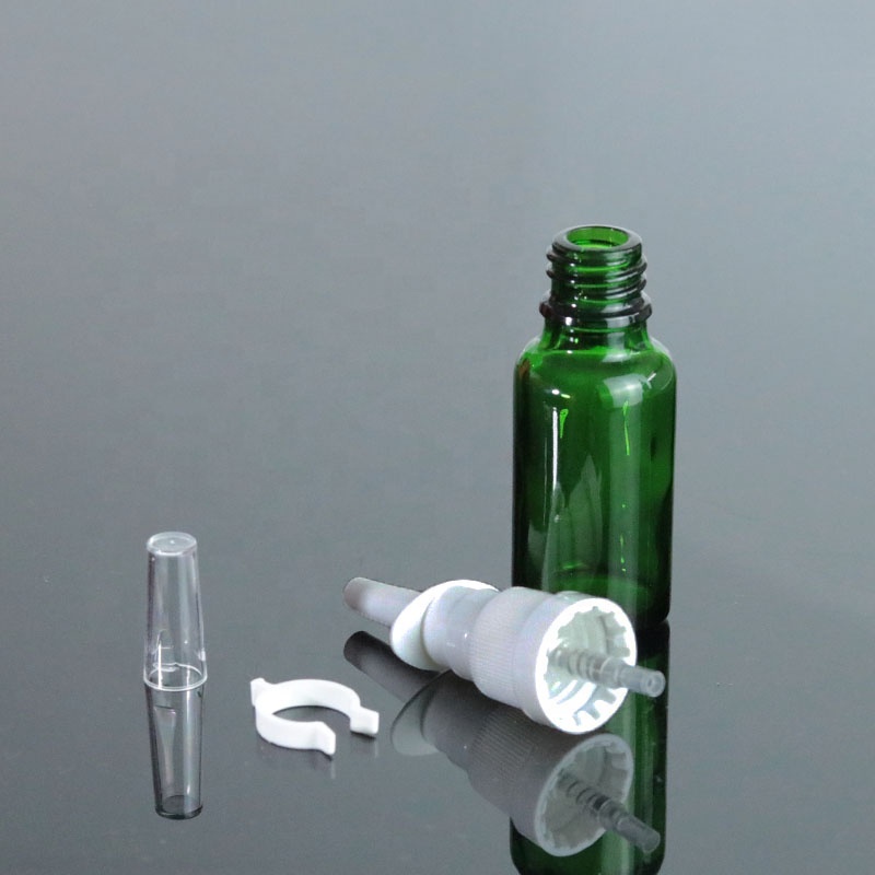 Fancy 5ml 10ml 15ml 20ml 30ml 50ml Green Glass Nasal Spray Bottle for Packaging (GRG25)