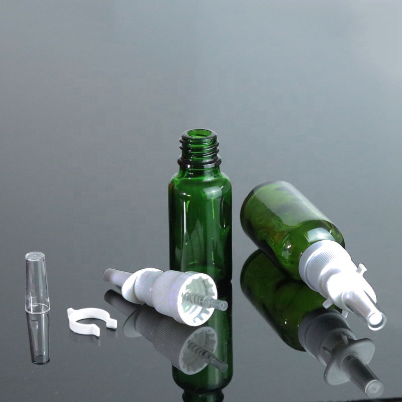 Fancy 5ml 10ml 15ml 20ml 30ml 50ml Green Glass Nasal Spray Bottle for Packaging (GRG25)