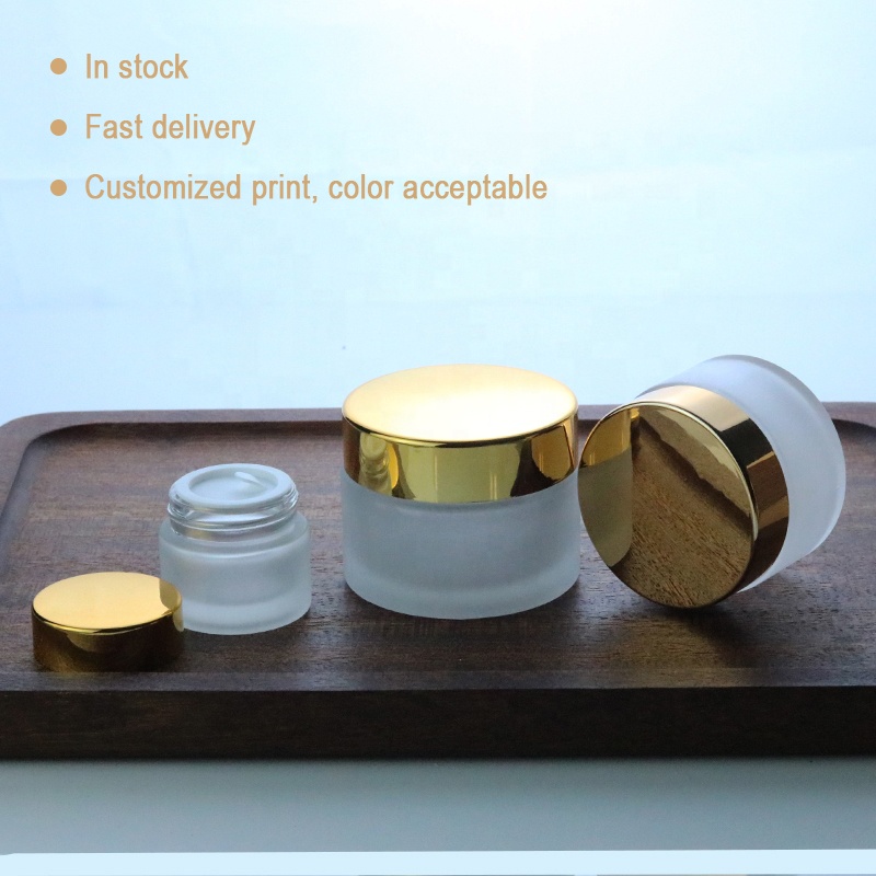 Fancy 5ml 10ml 15ml 20ml 30ml 50ml matte frost cosmetic glass jar for cream powder gel (GJM21)