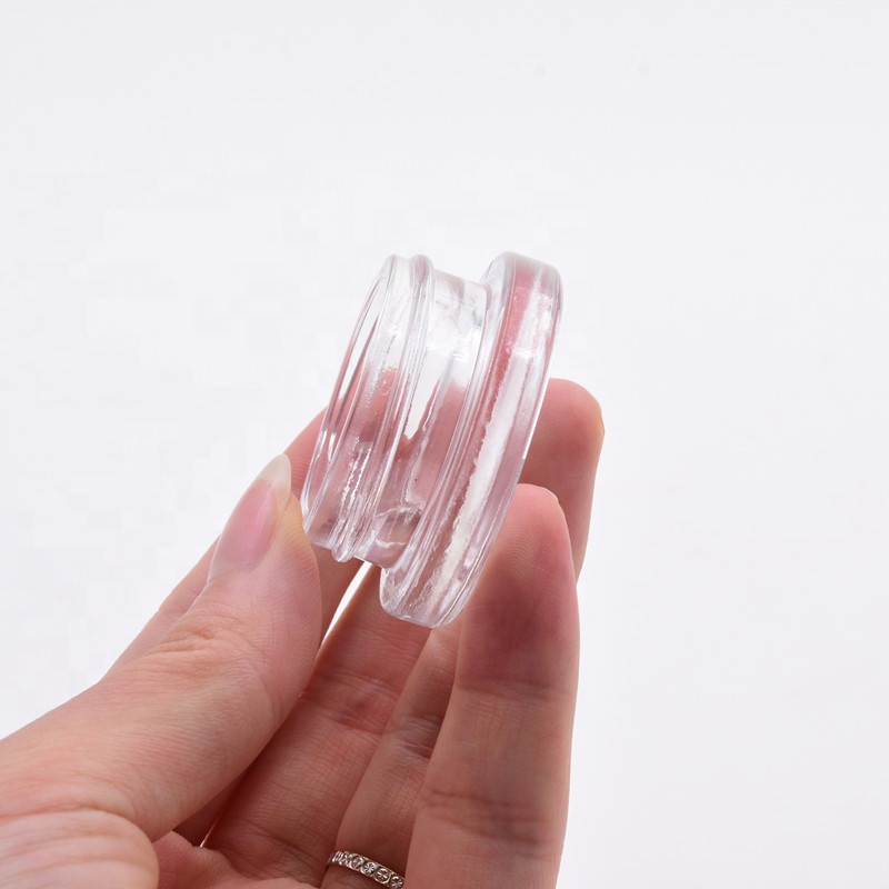 Fancy 9 ml clear straight side child resistant packaging hemp jars airtight cbd kush concentrate packaging glass jar with CR lid