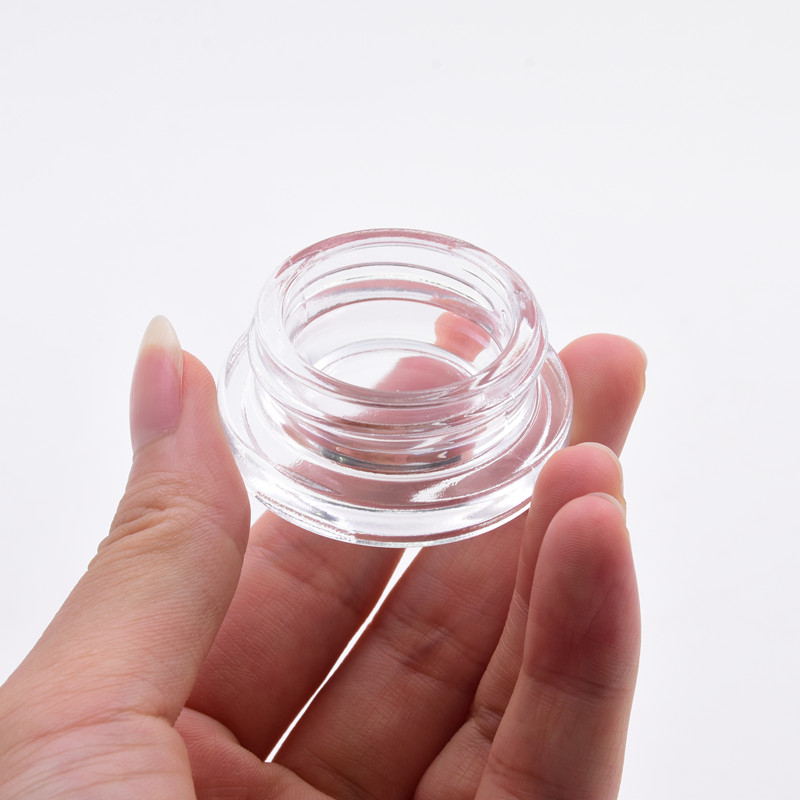 Fancy 9 ml clear straight side child resistant packaging hemp jars airtight cbd kush concentrate packaging glass jar with CR lid