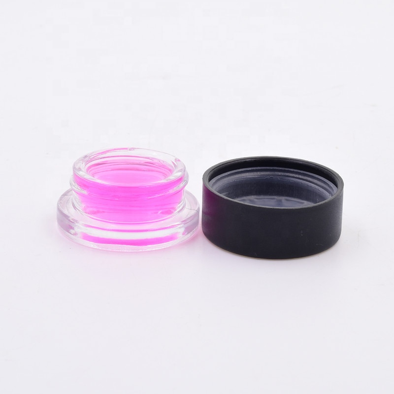 Fancy 9 ml clear straight side child resistant packaging hemp jars airtight cbd kush concentrate packaging glass jar with CR lid