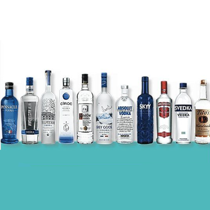 Fancy Clear flint vodka whisky wine spirit glass bottle for liquor Custom logo round shape750ml glass liquor bottles wholesale