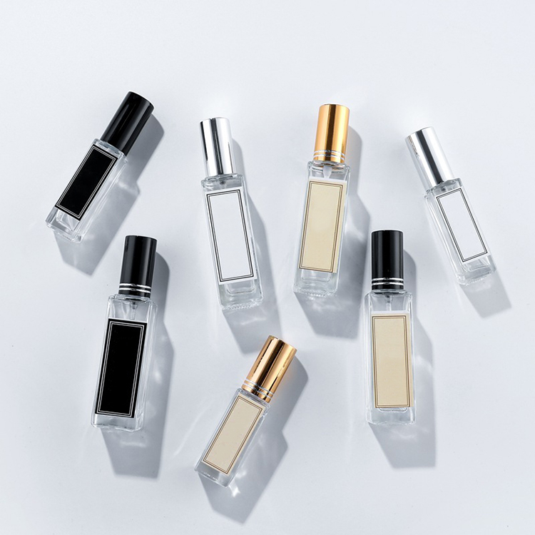 Fancy Cosmetic Packaging 10ml 30ml 50ml 100ml Empty Clear Square Glass Perfume Bottle With Spray