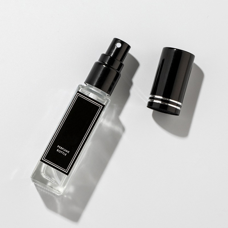 Fancy Cosmetic Packaging 10ml 30ml 50ml 100ml Empty Clear Square Glass Perfume Bottle With Spray