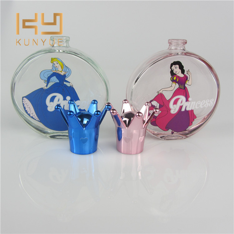 Fancy Cosmetic Packaging Bottle Custom Empty Glass Perfume Bottle With Crown Cap