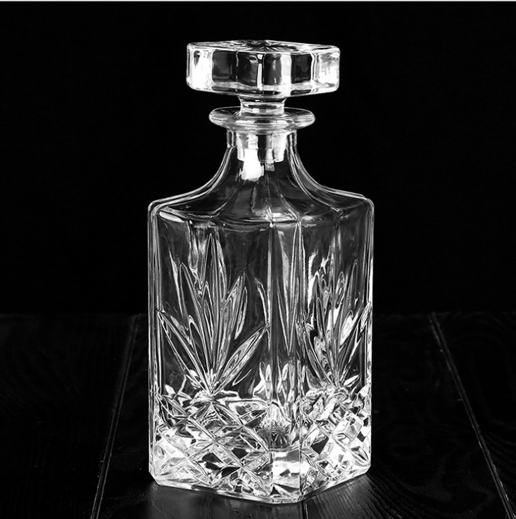 Fancy Custom Empty 250ml 450ml 750ml 1L Whisky Brandy Food Storage Decanter Alcohol liquor Wine Sparkling Wine Glass Bottle