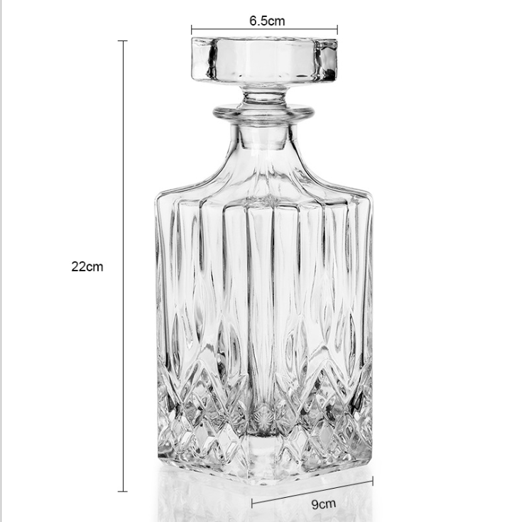 Fancy Custom Empty 250ml 450ml 750ml 1L Whisky Brandy Food Storage Decanter Alcohol liquor Wine Sparkling Wine Glass Bottle